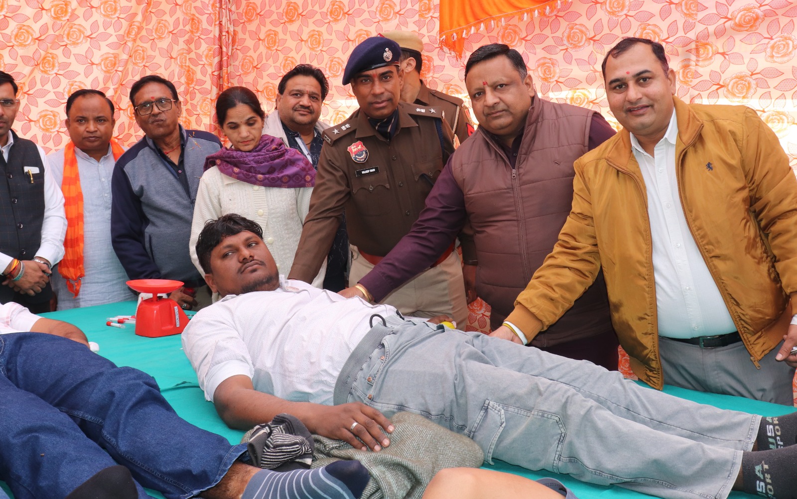 Blood donation camp with SP Kuldeep Sir 