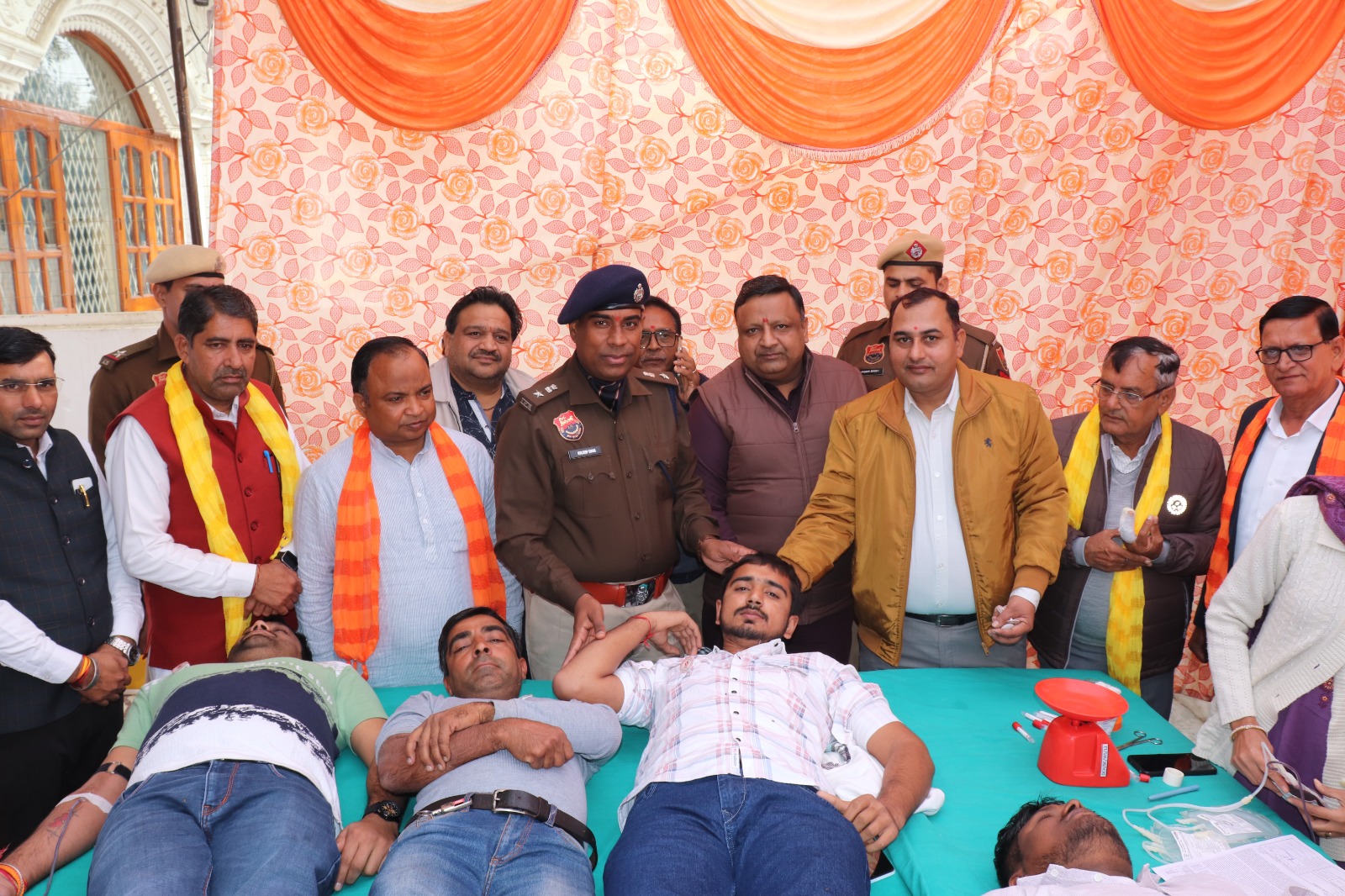 Blood donation camp with SP Kuldeep Sir 