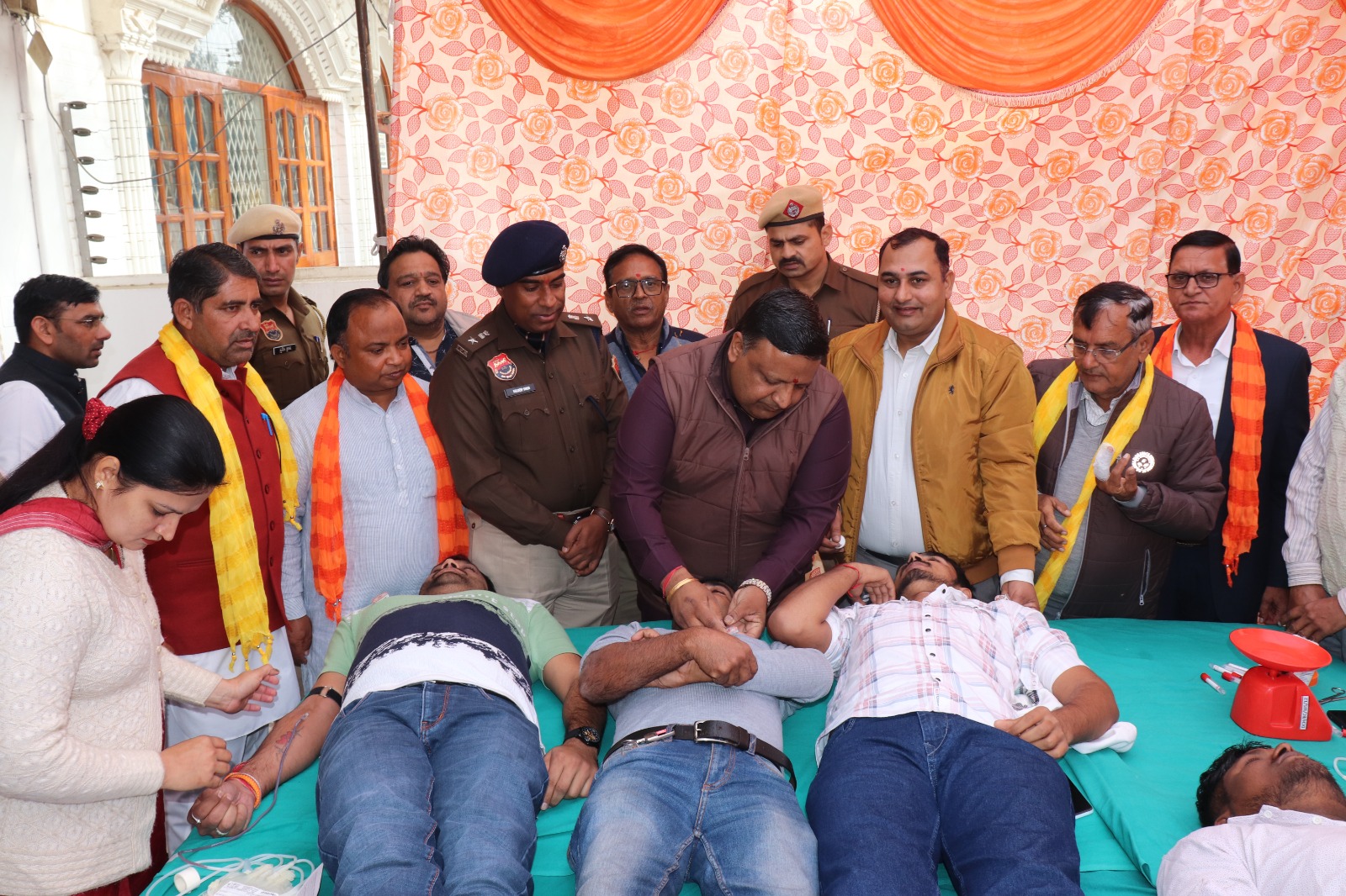 Blood donation camp with SP Kuldeep Sir 